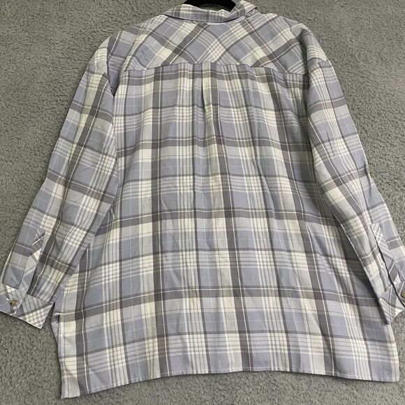 J Jill Shirt Womens PM Multicolor Plaid Button Up Roll Tab Sleeves Blouse NWT - Picture 6 of 10